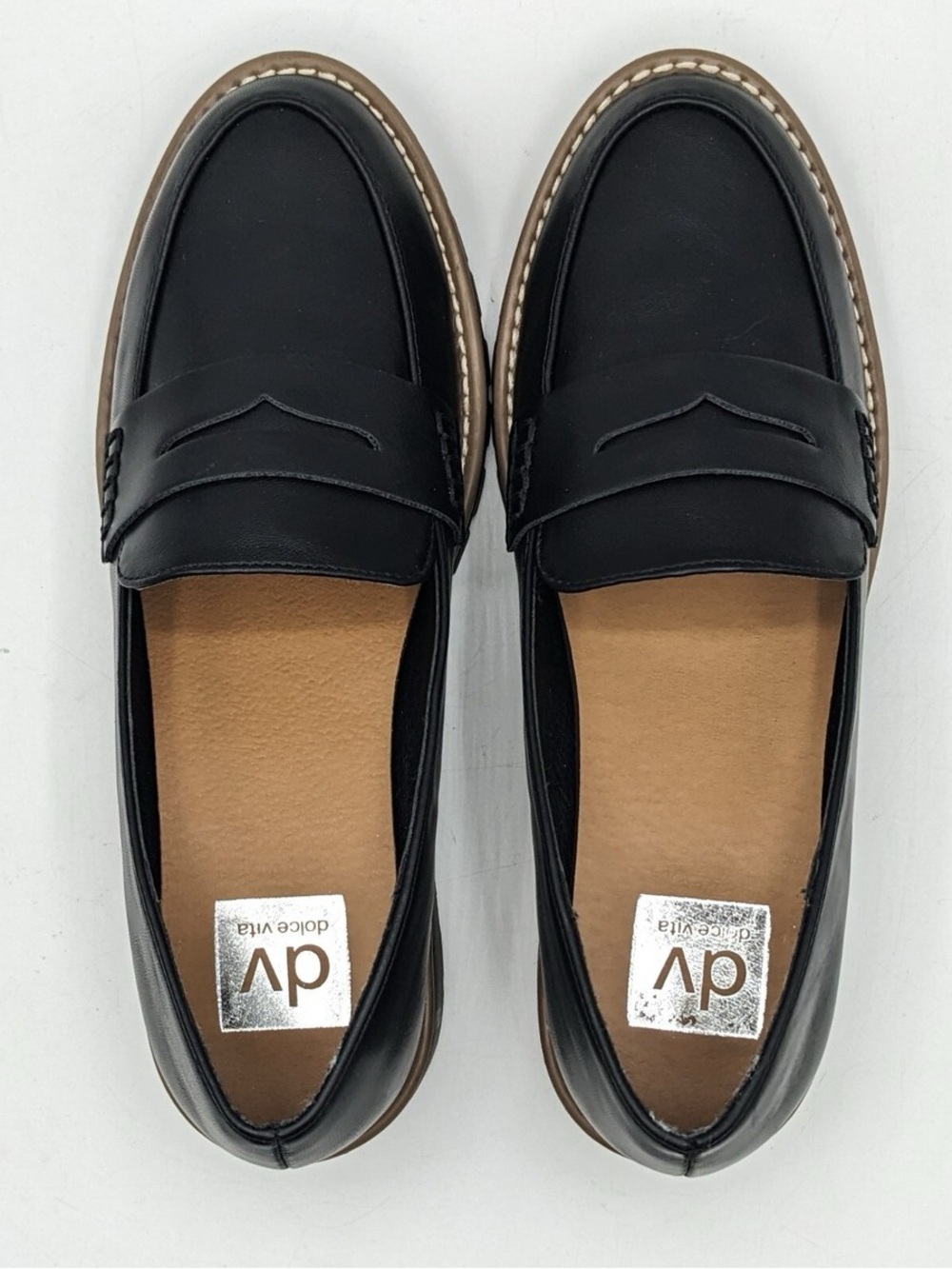 dv by Dolce Vita “Crisp” Classic Penny Loafer / Lug Sole, Block Heel (Black) NWT - Picture 2 of 9